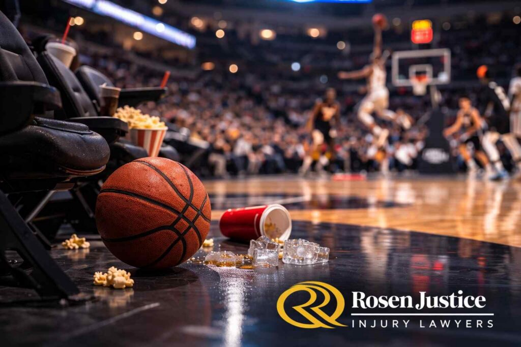 slip and fall accident at NCAA basketball game